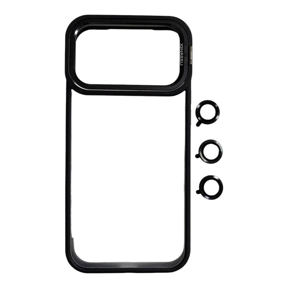 Estuche El Rey magsafe stand + vidrio templado de camara color negro phone 17 pro max