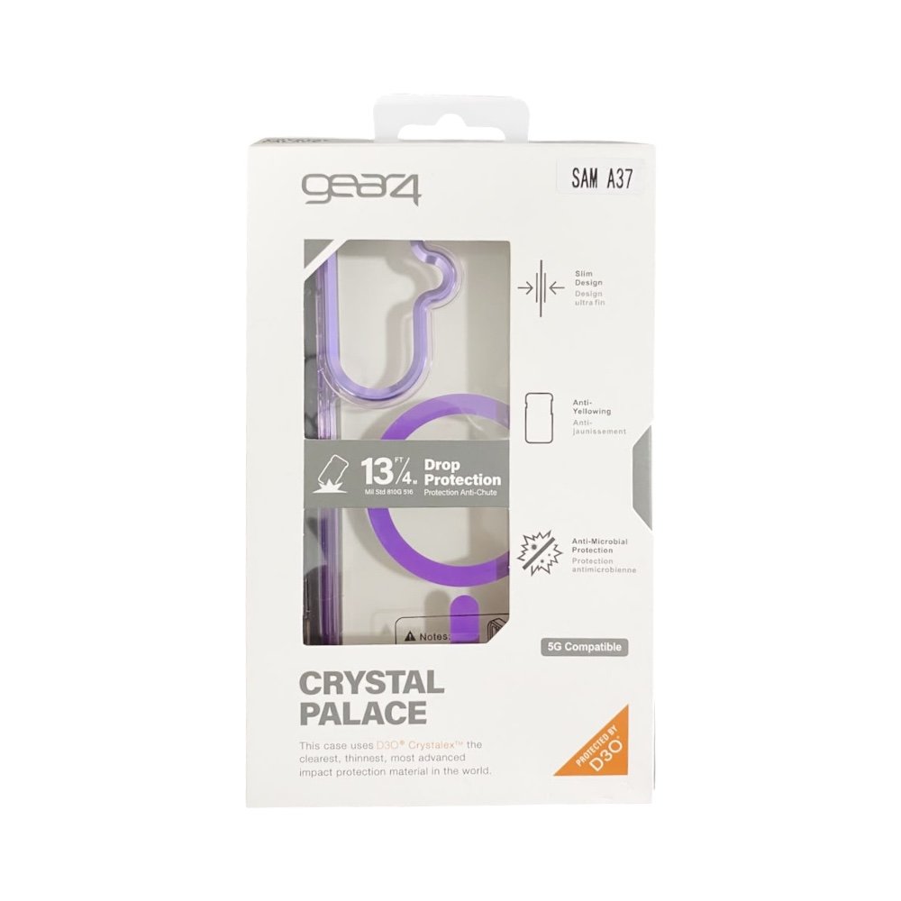 Estuche Gear Crystal Palace D30 10 Metros de Protección Samsung A37 color Morado