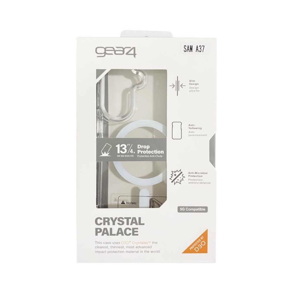 Estuche Gear Crystal Palace D30 10 Metros de Protección Samsung A37 color Transparente