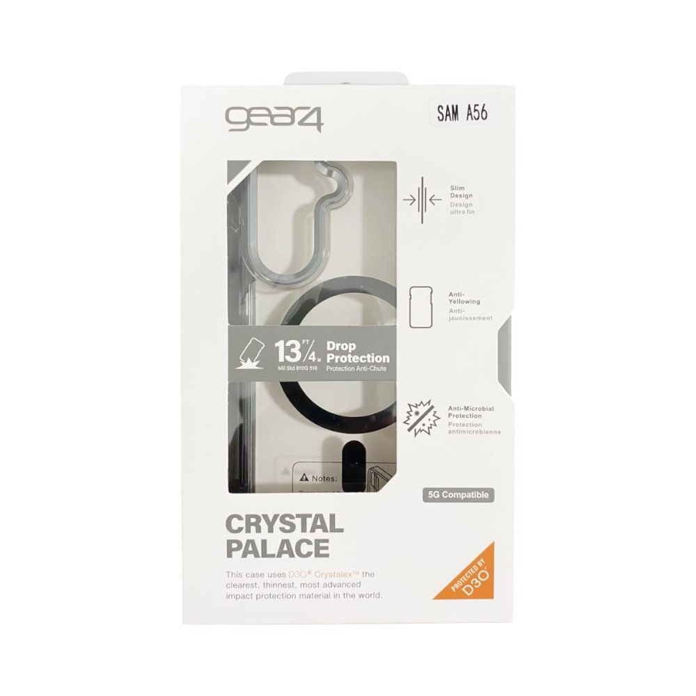 Estuche Gear Crystal Palace D30 10 Metros de Protección Samsung A56 color Negro