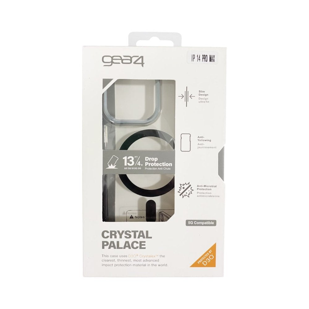 Estuche Gear Crystal Palace D30 10 Metros de Protección iPhone 14 Pro Max color Negro