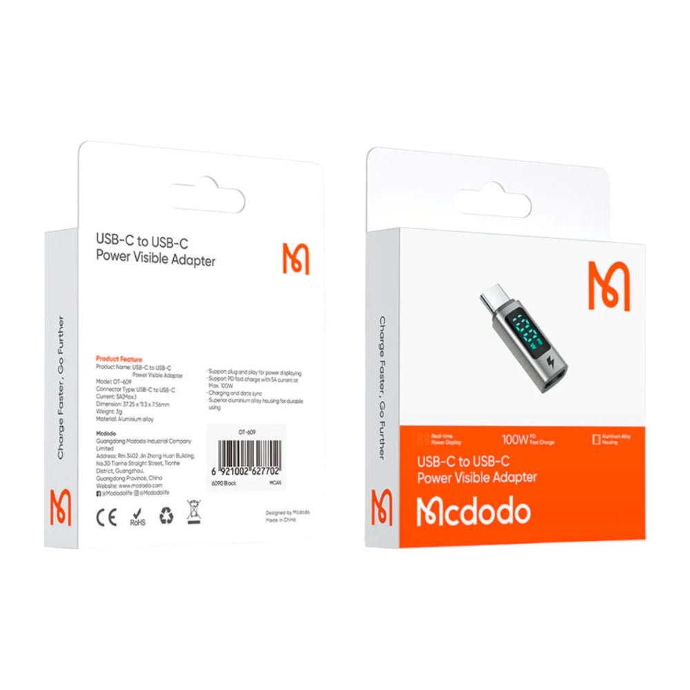 Accesorio McDodo Adaptador Ca-6090 Adaptador Otg USB-C a Tipo-c Color Gris — foto 2