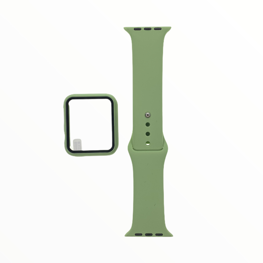 Accesorio el Rey Pulsera con Bumper y Protector de Pantalla Apple Watch 38 Mm Color Verde Claro
