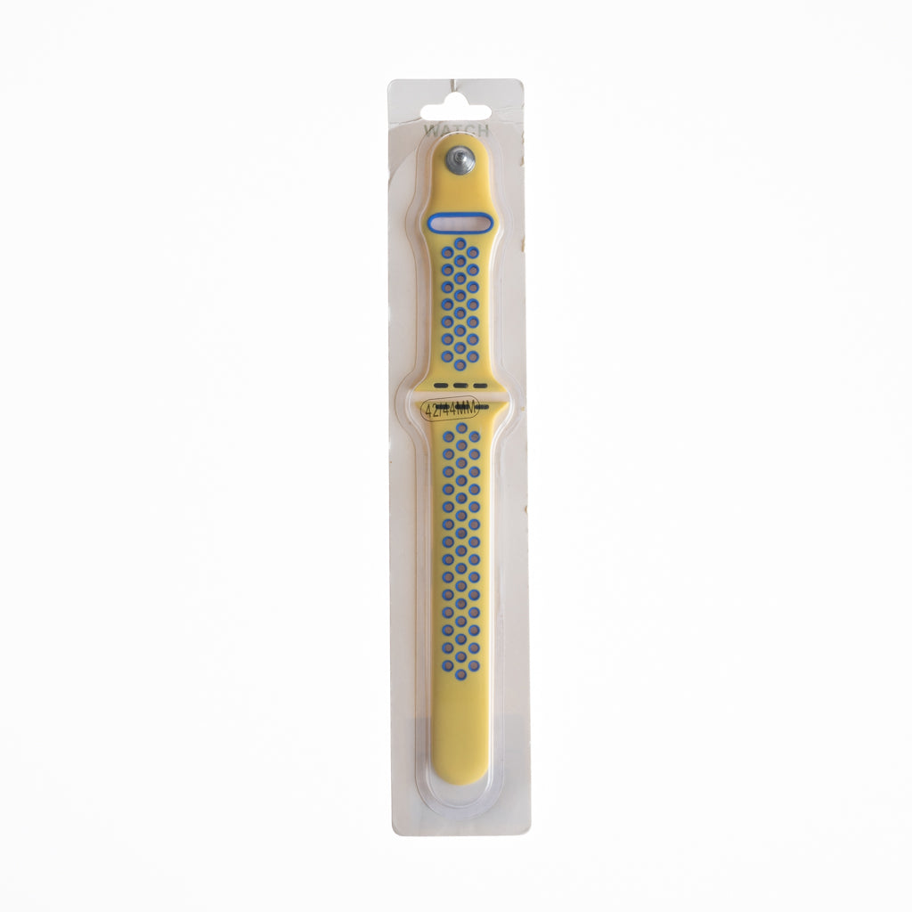 Accesorio El Rey Pulsera Tipo Nike Apple Watch 38 / 40 / 41 Mm Color Amarillo / Azul