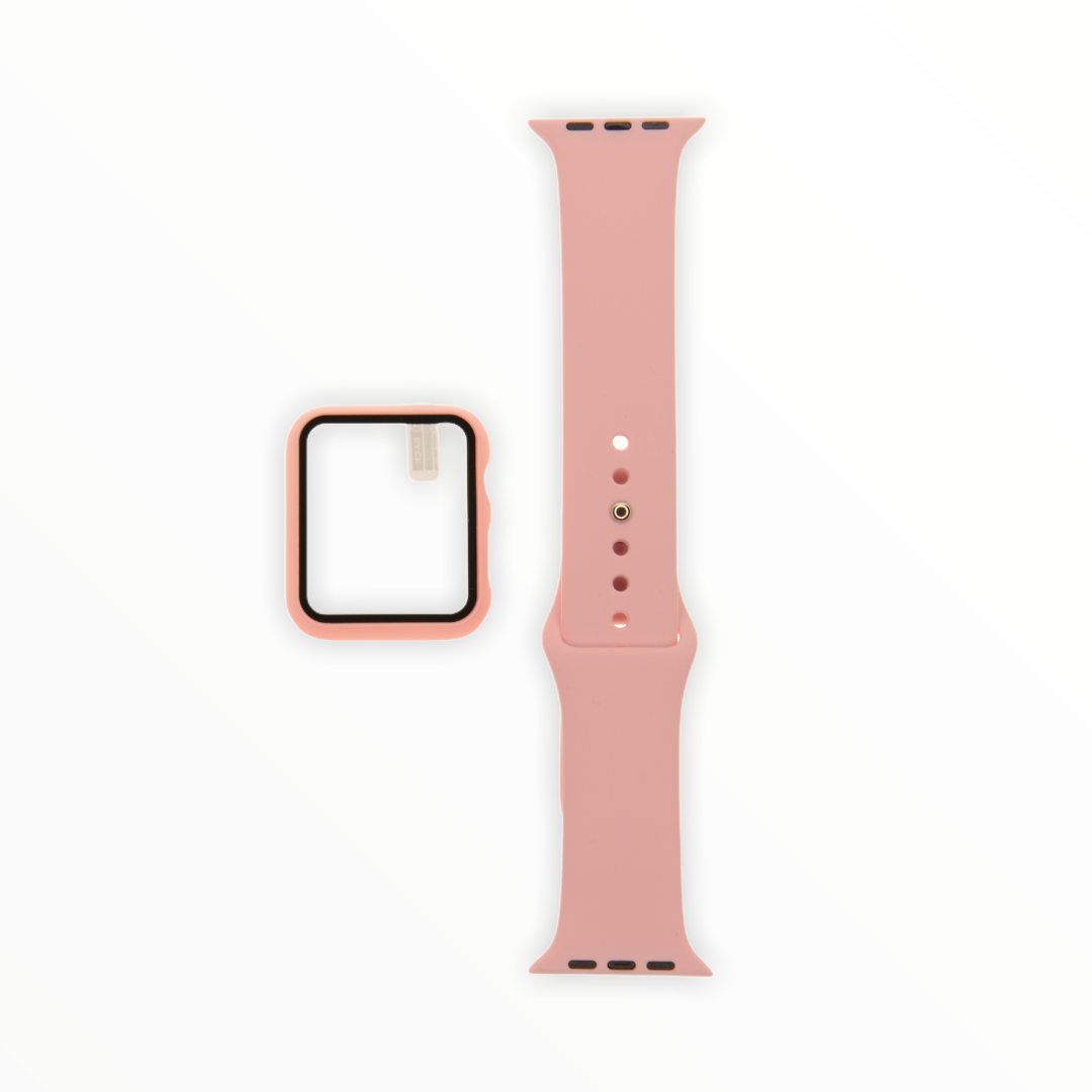 Accesorios El Rey Pulsera + Bumper con Protector de Pantalla para Apple Watch 44 Mm Color Rosado