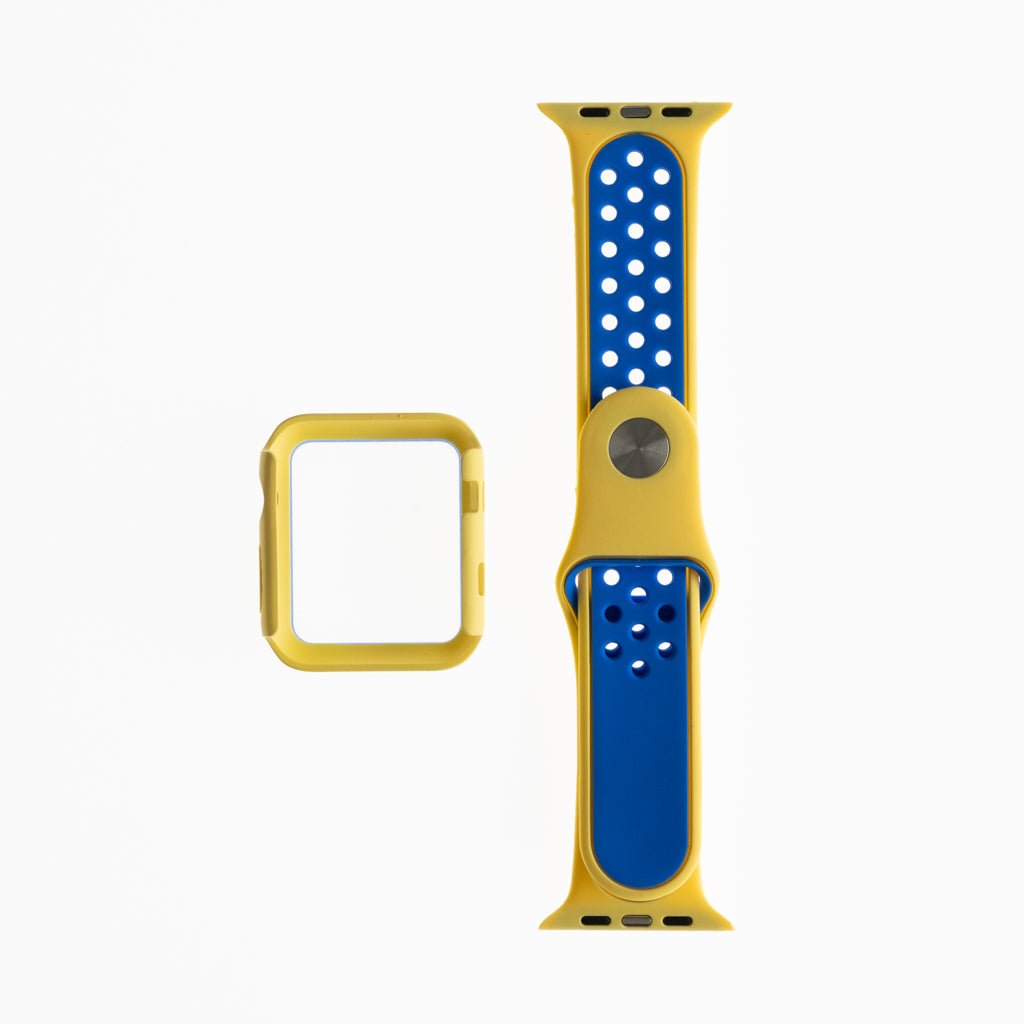 Accesorio Generico Pulsera Nike con Bumper Apple Watch 38 Mm Color Amarillo / Azul — foto 2