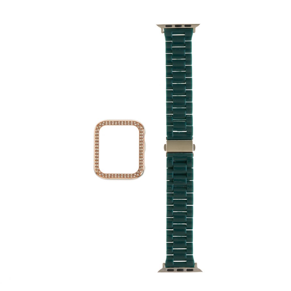 Accesorio Generico Pulsera con Bumper de Diamantes Apple Watch 40 Mm Color Verde Marfil — foto 2