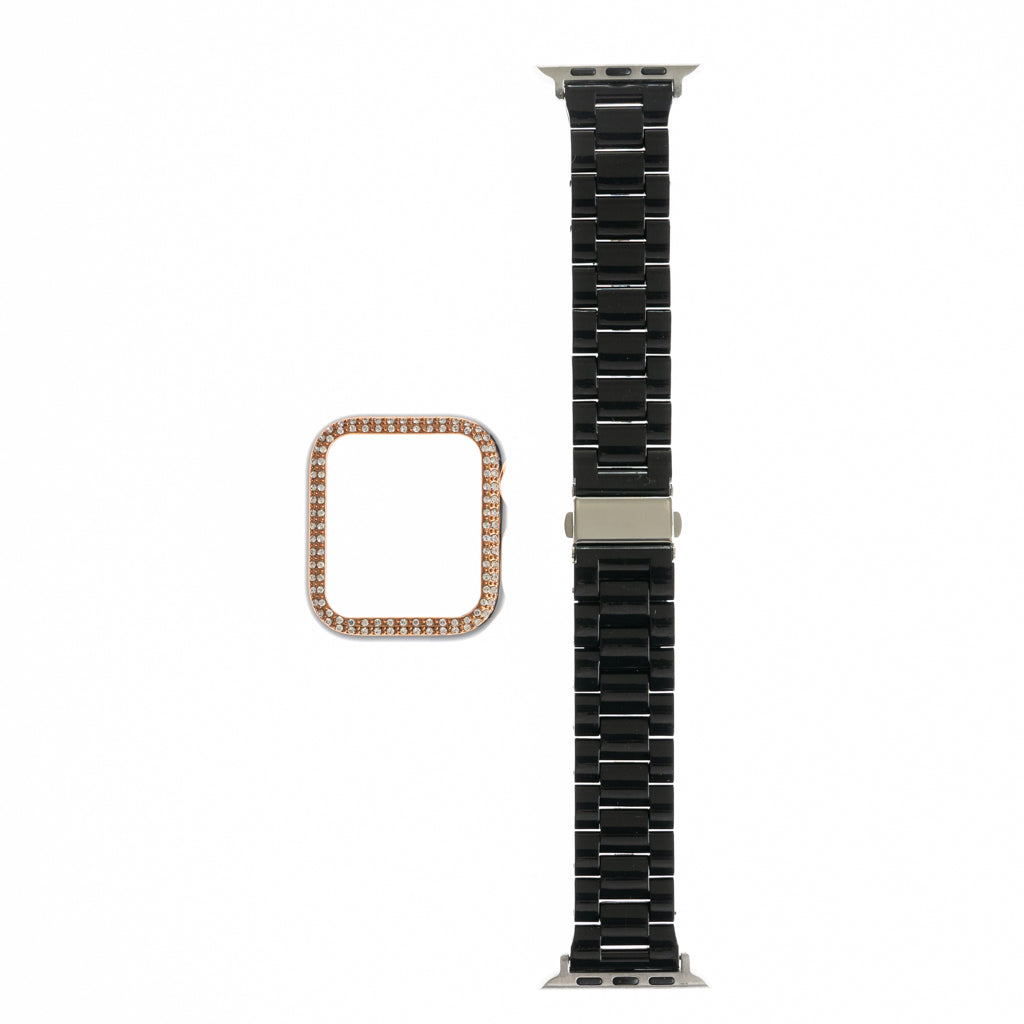 Accesorio Generico Pulsera con Bumper de Diamantes Apple Watch 41 Mm Color Negro