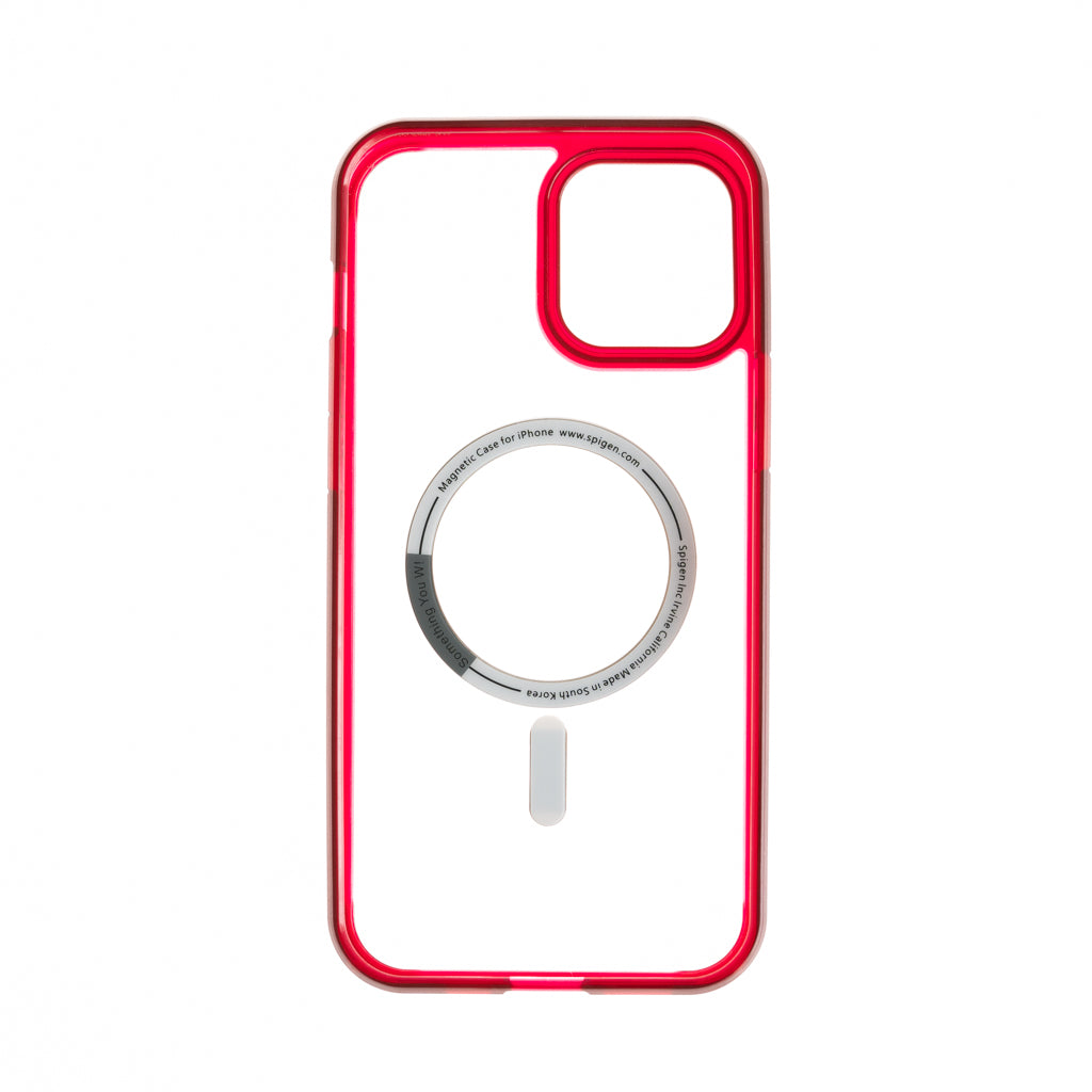 Estuche Clásico Spigen MagSafe Apple iPhone 12 / iPhone 12 Pro Color Rojo / Transparente — foto 5