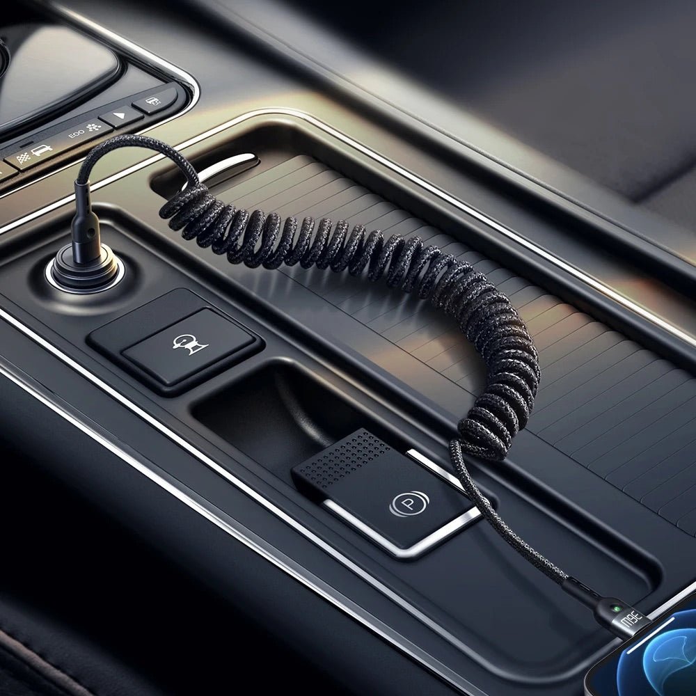 Cable McDodo Lightning Ca-1960 36w PD Type C To Lightning Car Spring Colocho Cable Color Negro — foto 2