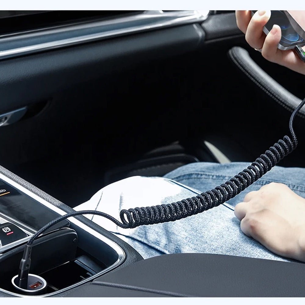 Cable McDodo Lightning Ca-1960 36w PD Type C To Lightning Car Spring Colocho Cable Color Negro — foto 3