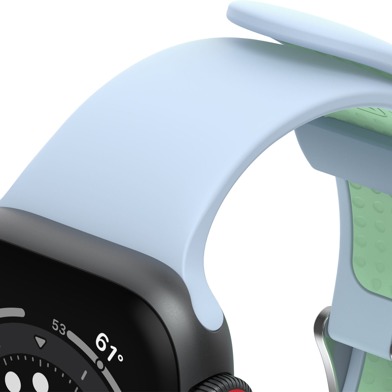 Accesorio OtterBox Pulsera Silicon All Day Band Apple Watch 42 / 44 / 45 Mm Color Celeste / Verde Claro — foto 4