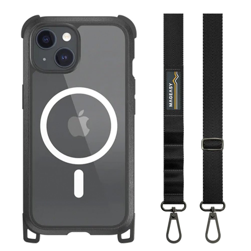 Estuche SwitchEasy Odyssey iPhone 15 Odyssey M + Strap Leather Color Negro