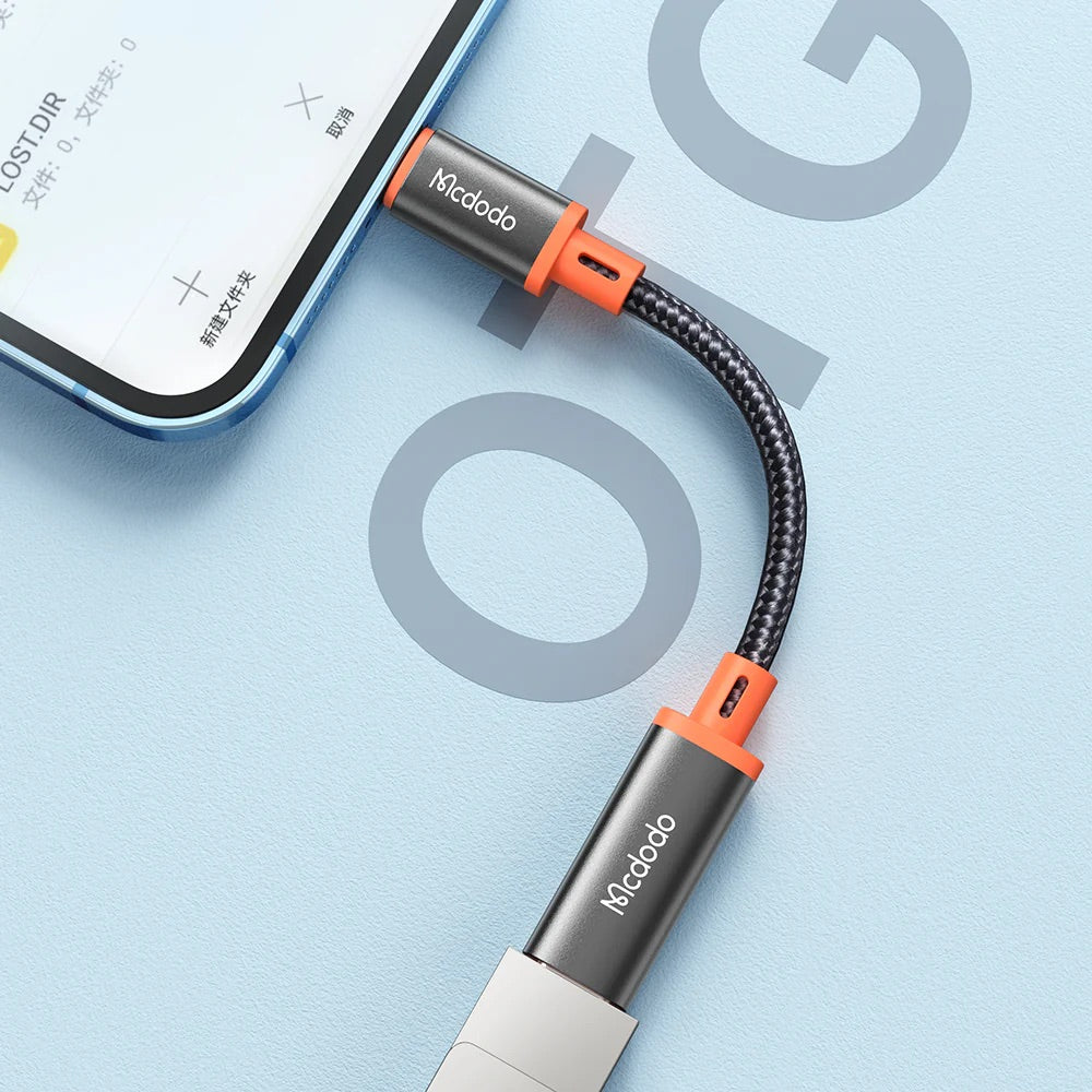Adaptador McDodo Tipoc Ca-1440 USB Type C To Lightning Converter Cable Castle Series Color Negro — foto 4