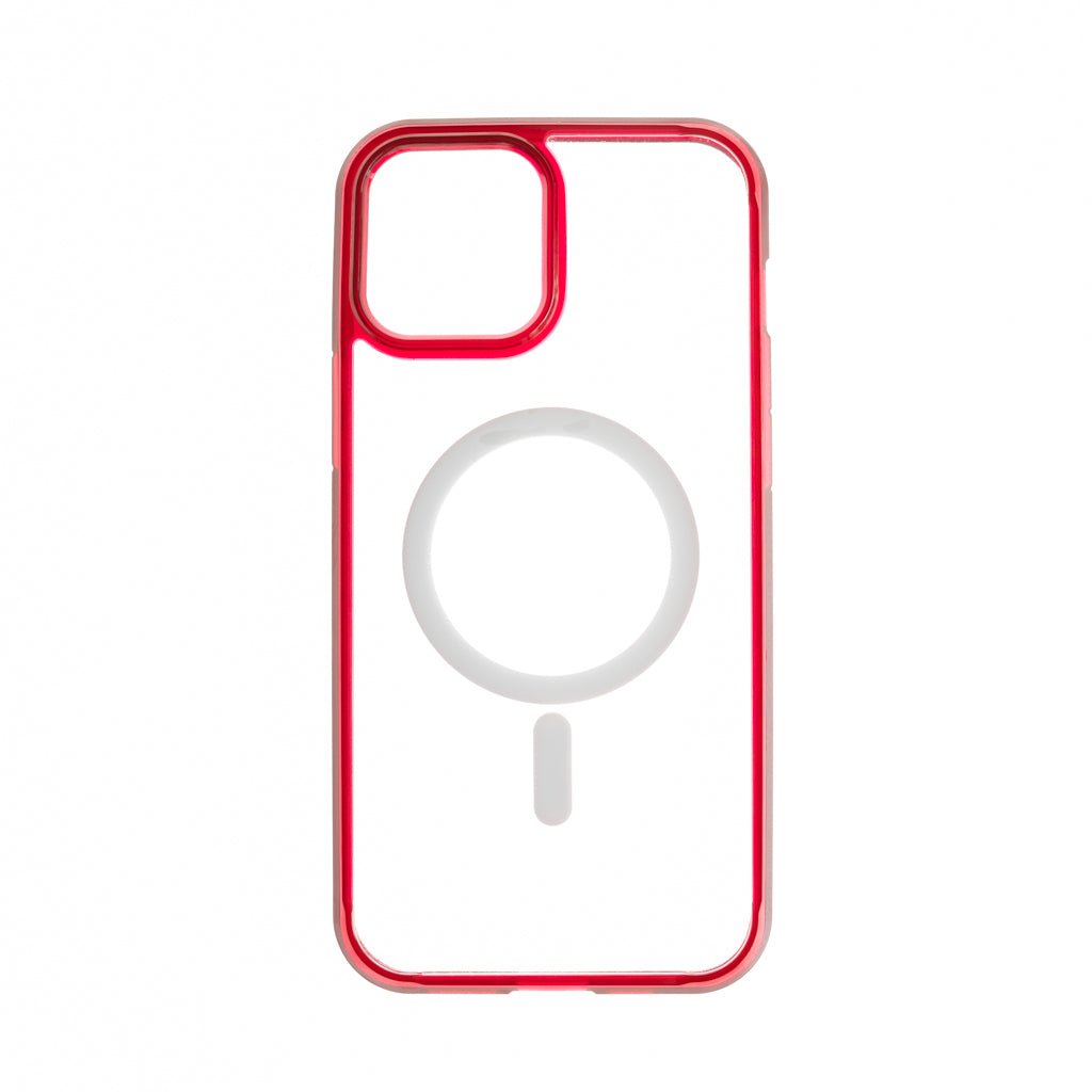 Estuche Clásico Spigen MagSafe Marco Apple iPhone 12 Pro Max Color Rojo / Transparente