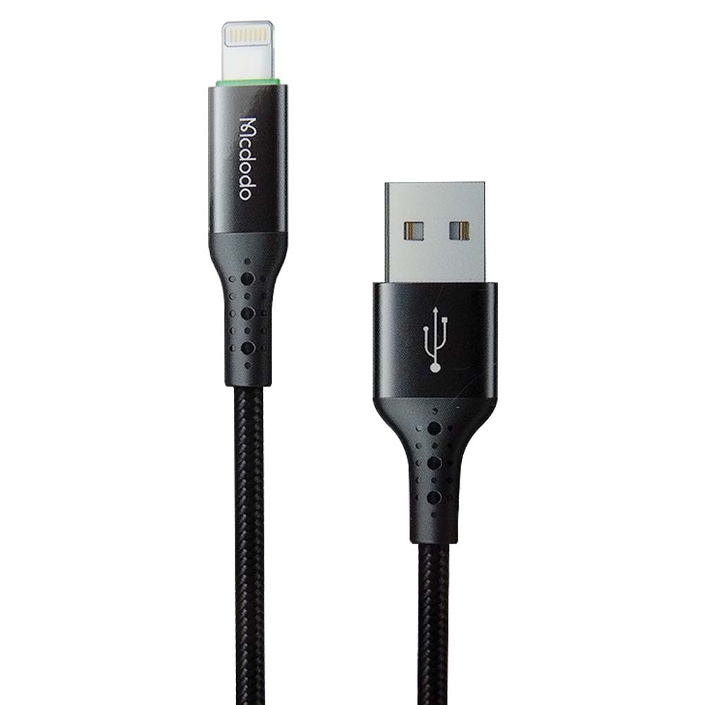 Cable McDodo USB Ca-7410 - 1.2 Metros con la Funcion de Auto Disconnect con USB a Lightning Color Negro