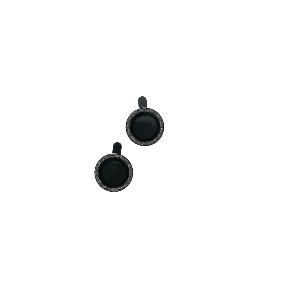 Accesorio El Rey vidrio templado camara con borde de metal y diamantepara iPhone 14 plus color negro