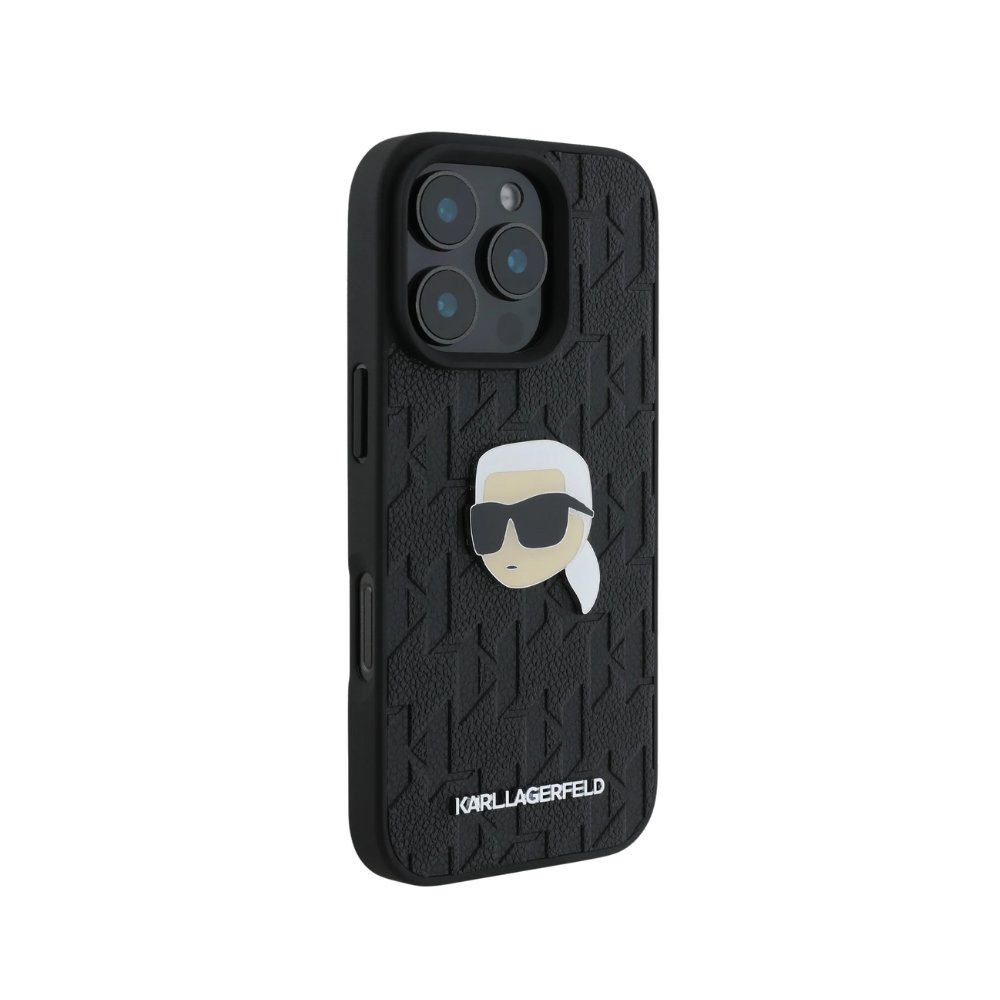 Estuche Karl Lagerfeld Hc Pu Monogram K. Head Pin Black iPhone 16 Pro — foto 2