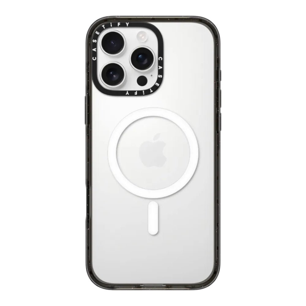 Case CASETiFY Impact con MagSafe iPhone 16 Transparente con Marco Negro