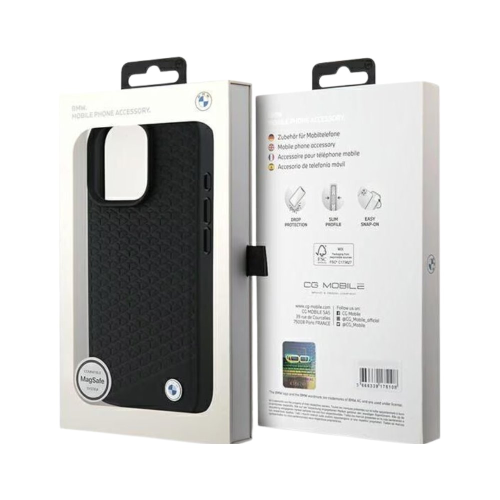 BMW Hc Sign MagSafe Leather Diamond Metal Logo Black iPhone 16 Pro Max — foto 3