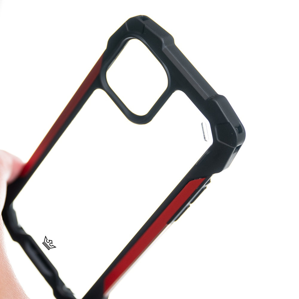 Estuche Clásico El Rey Impact 10 Metros de Protección Apple iPhone 13 Pro Max Color Negro / Rojo — foto 5