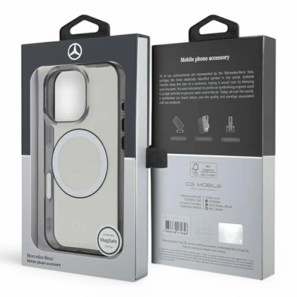 Mercedes-benz Mb Hc MagSafe Transparent Pc/tpu W/ Black Ring Clear iPhone 16 Pro