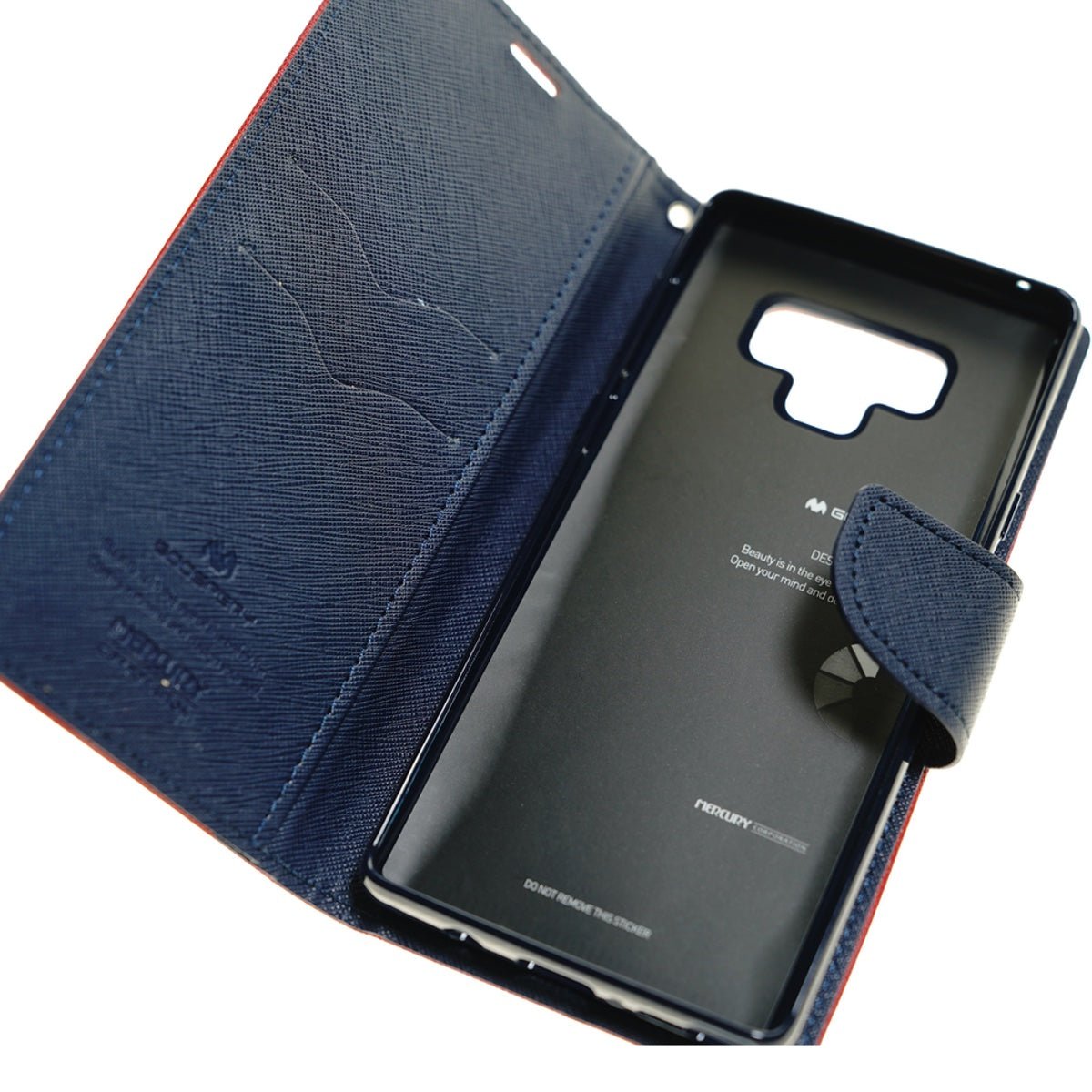 Estuche Carteras Goospery Fancy Diary Apple iPhone Xs Max Color Rojo / Azul Marino — foto 2