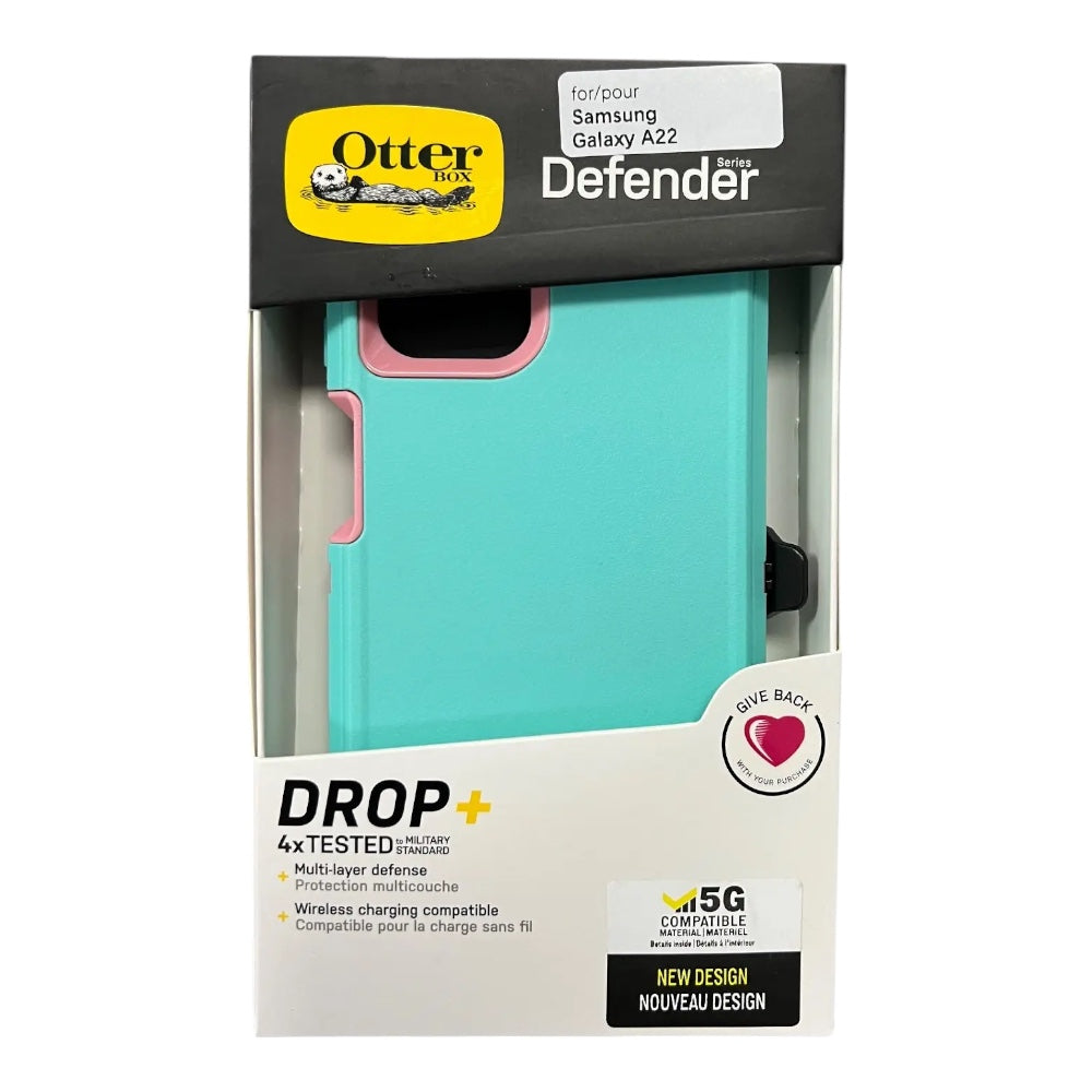 Case OtterBox Defender | Samsung A22 | Turquesa / Rosado