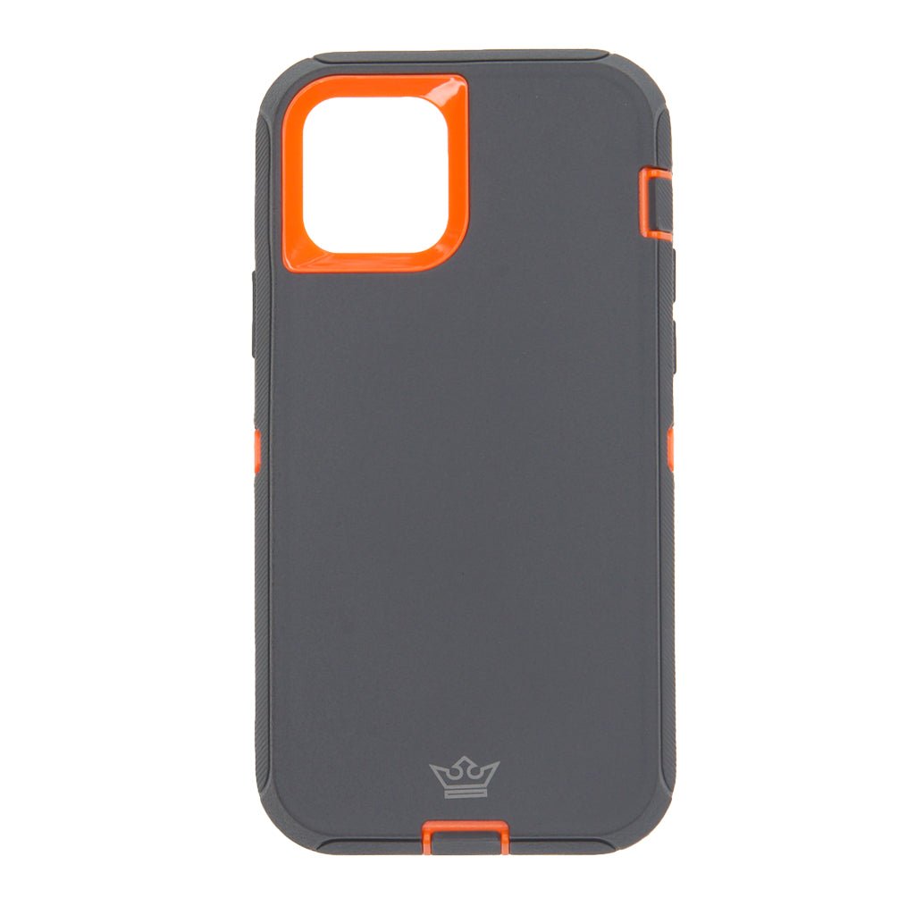 Case El Rey Defender | iPhone 12 / 12 Pro | Gris / Naranja
