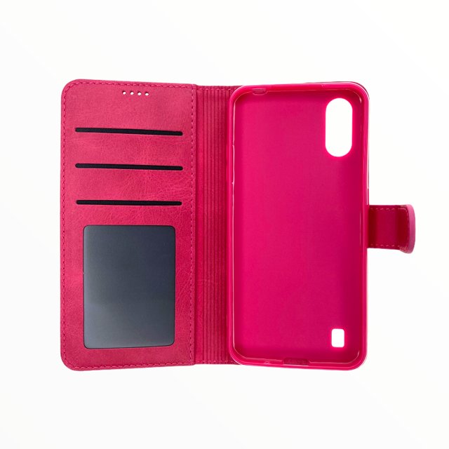 Estuche Carteras LC Imeeke Folio Libreta con Porta Tarjeta Samsung A01 Color Rosado — foto 2