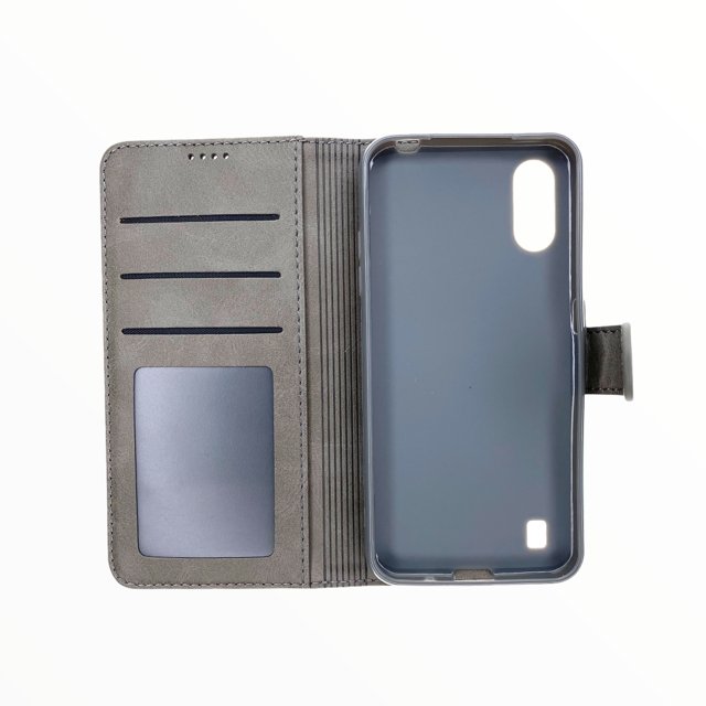 Estuche Carteras LC Imeeke Folio Libreta con Porta Tarjeta Samsung A01 Color Gris — foto 2