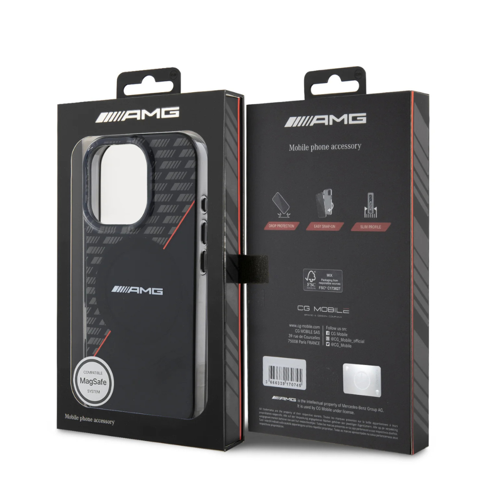 Estuche Amg MagSafe Doble Capa Negro y Rojo para iPhone 16 Pro Max — foto 4