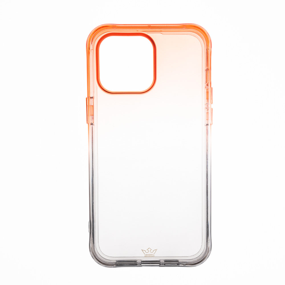 Estuche Clásico el Rey Marco Degrade Apple iPhone 14 Pro Color Naranja / Gris