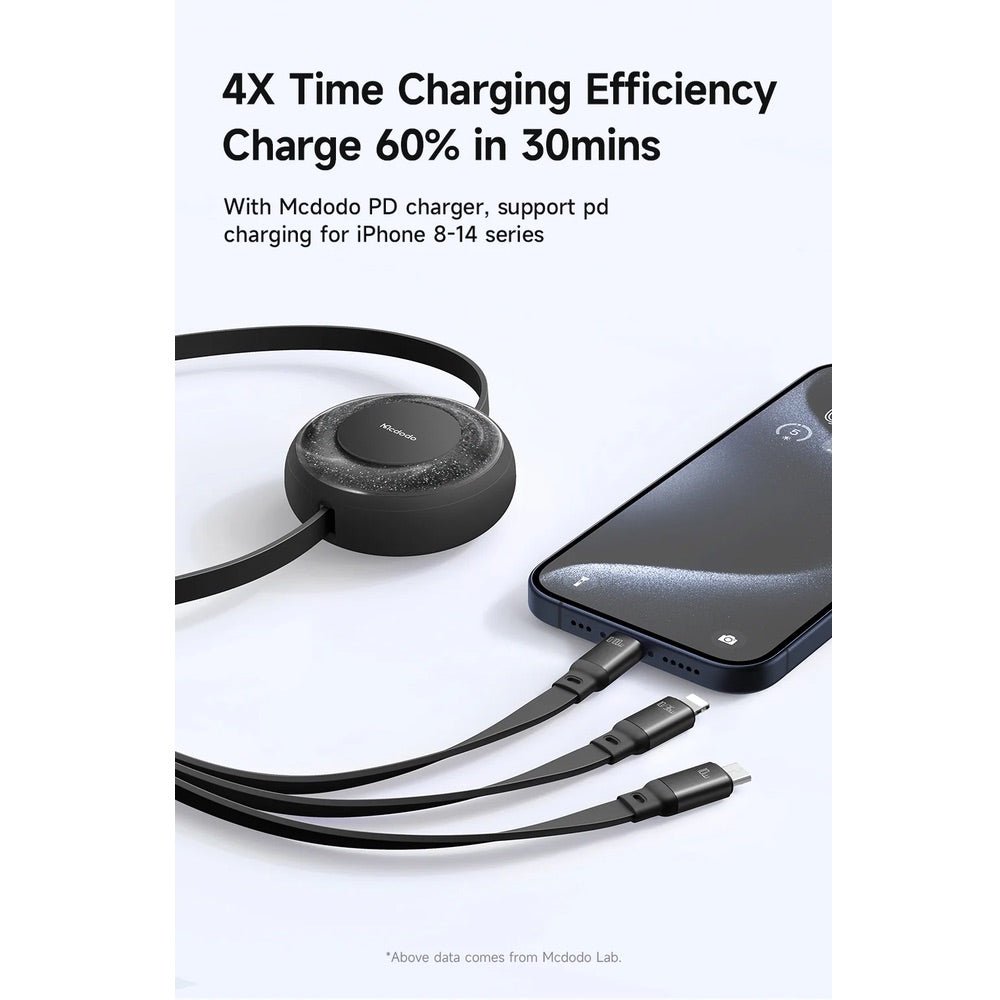 Cable McDodo CA-5220 3 en 1 USB-C a Lightning y Micro — foto 2