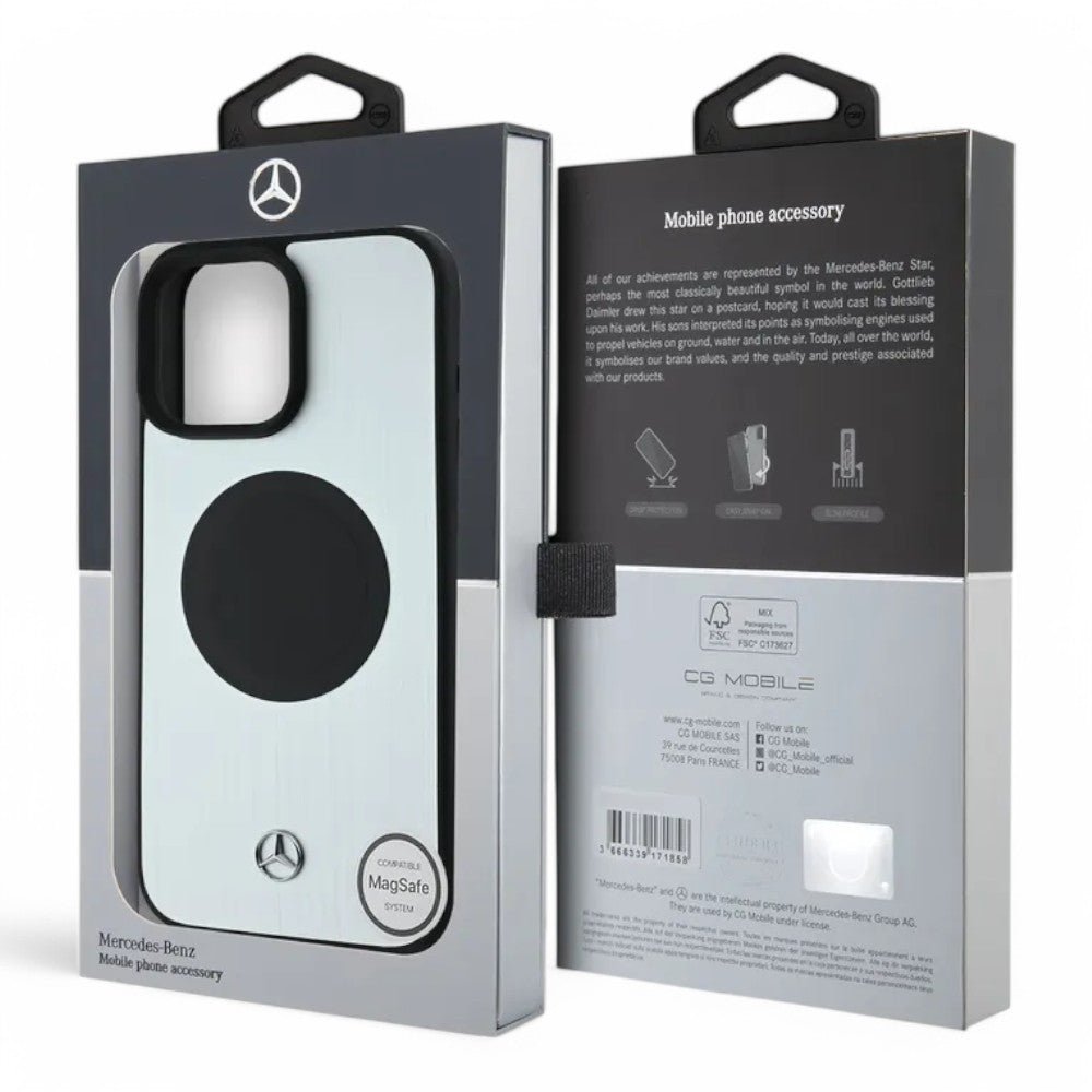 Mercedes-benz Mb Leather & Alu MagSafe Case Silver iPhone 16 Pro Max