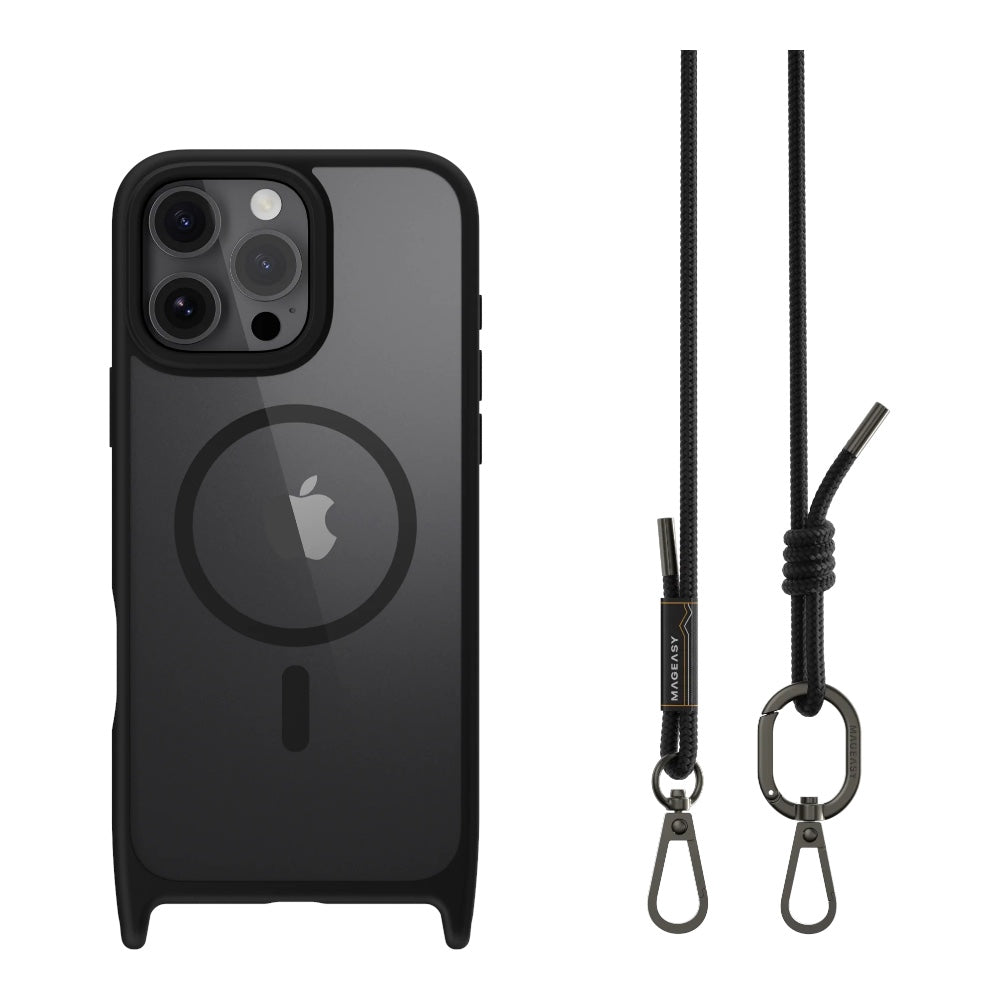 Estuche MagEasy Skin iPhone 16 Pro Roam M Shockproof Protective Case With Lanyard For 2024 iPhone 3 Lenses Color Negro — foto 5