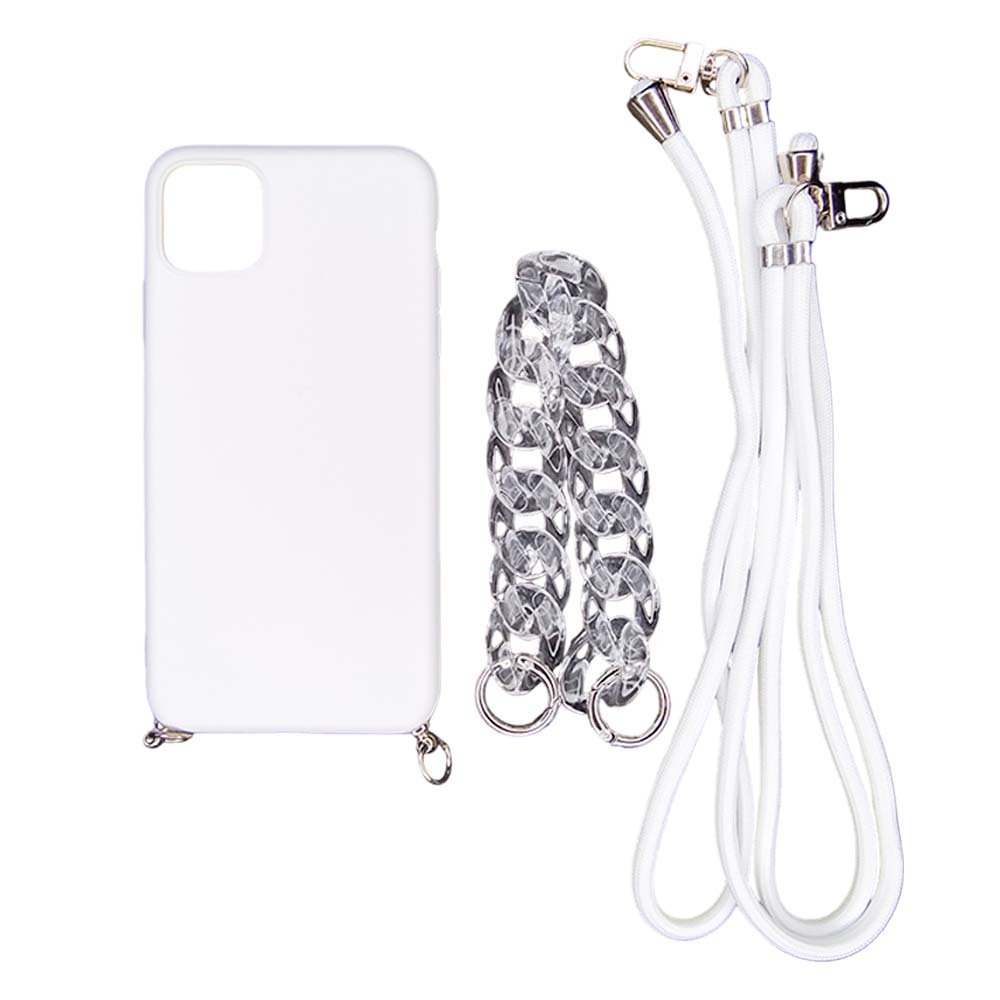 Estuche el Rey Strap iPhone 14 Pro Max Strap de Mano + Strap Hombro Color Blanco