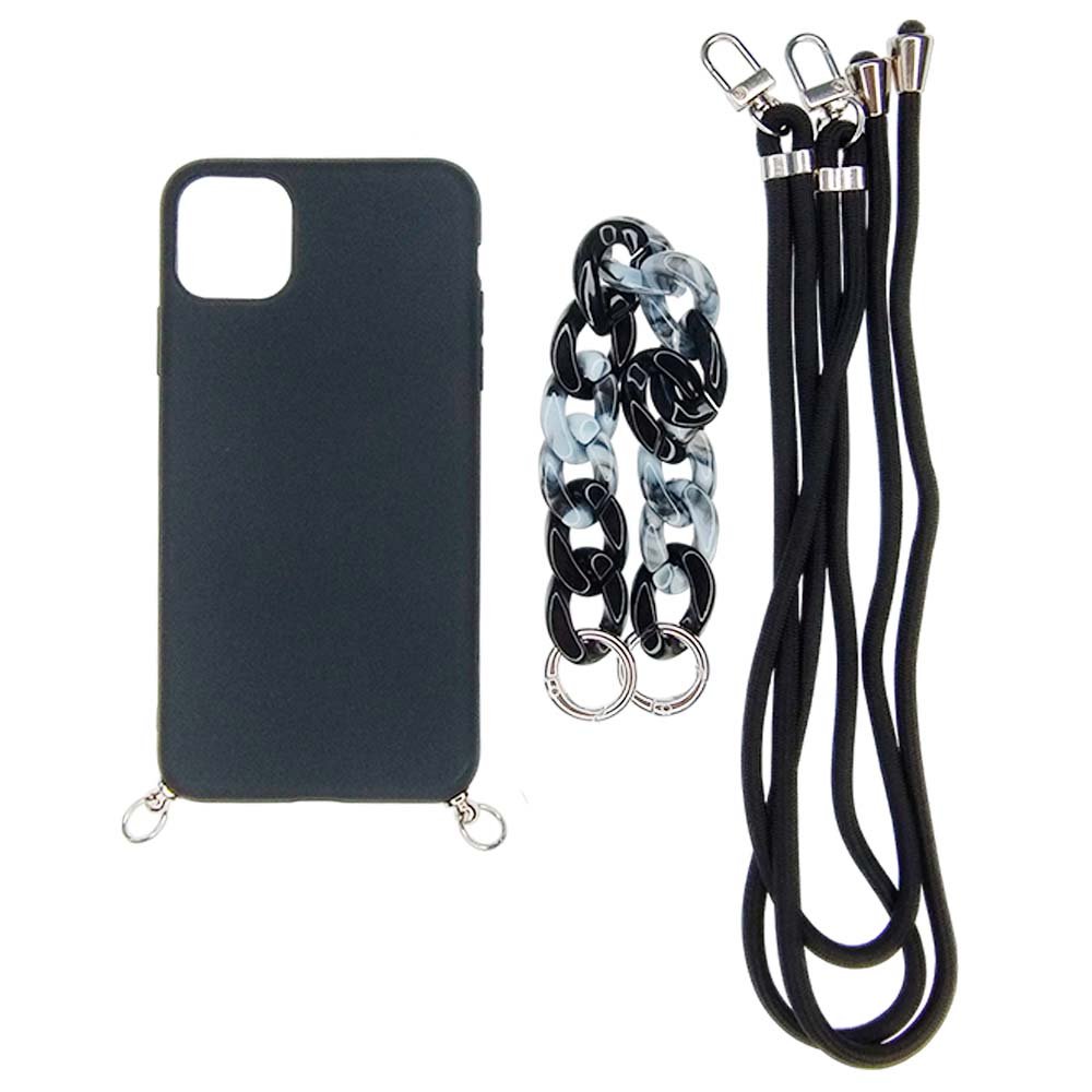 Estuche el Rey Strap iPhone 13 Pro Max Strap de Mano + Strap Hombro Color Negro