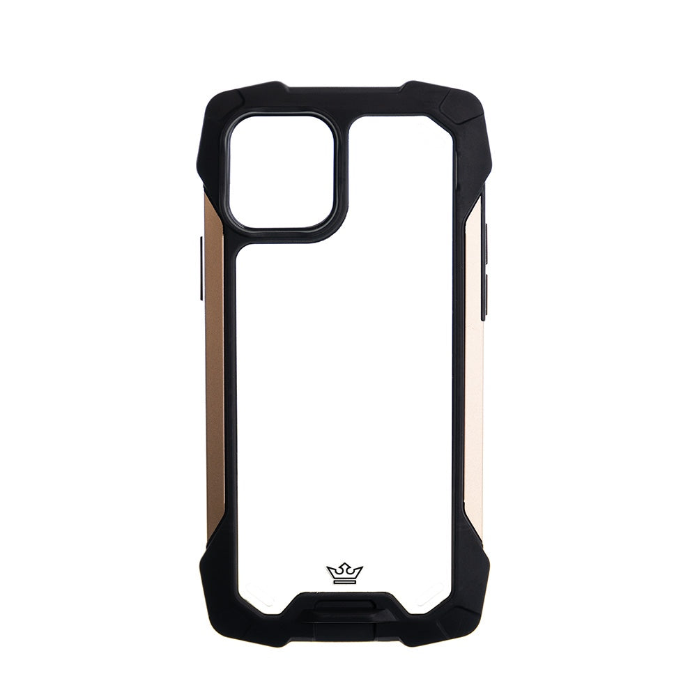 Estuche Clásico El Rey Impact 10 Metros de Protección Apple iPhone 13 Pro Max Color Negro / Dorado
