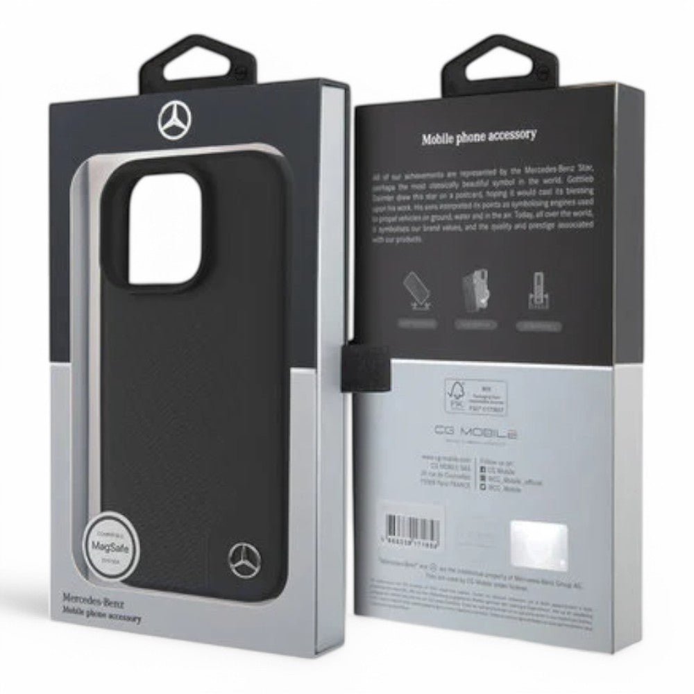 Mercedes-benz Mb Hc MagSafe Wood Imitation Leather Black iPhone 16 Pro Max