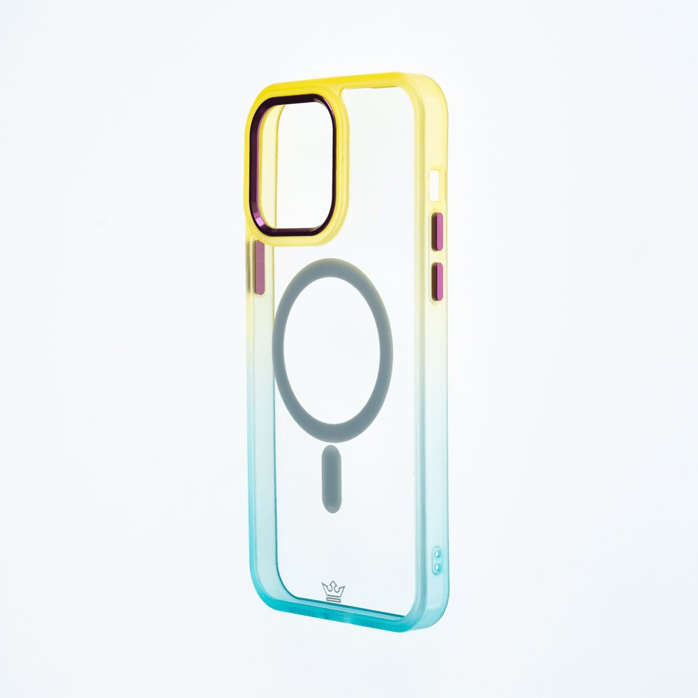 Estuche MagSafe el Rey Degrade Borde y MagSafe Apple iPhone 14 Pro Max Color Amarillo / Menta — foto 2