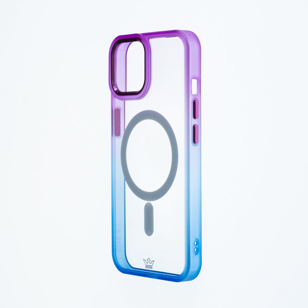 Estuche MagSafe el Rey Degrade Borde y MagSafe Apple iPhone 14 Plus Color Morado / Azul — foto 2