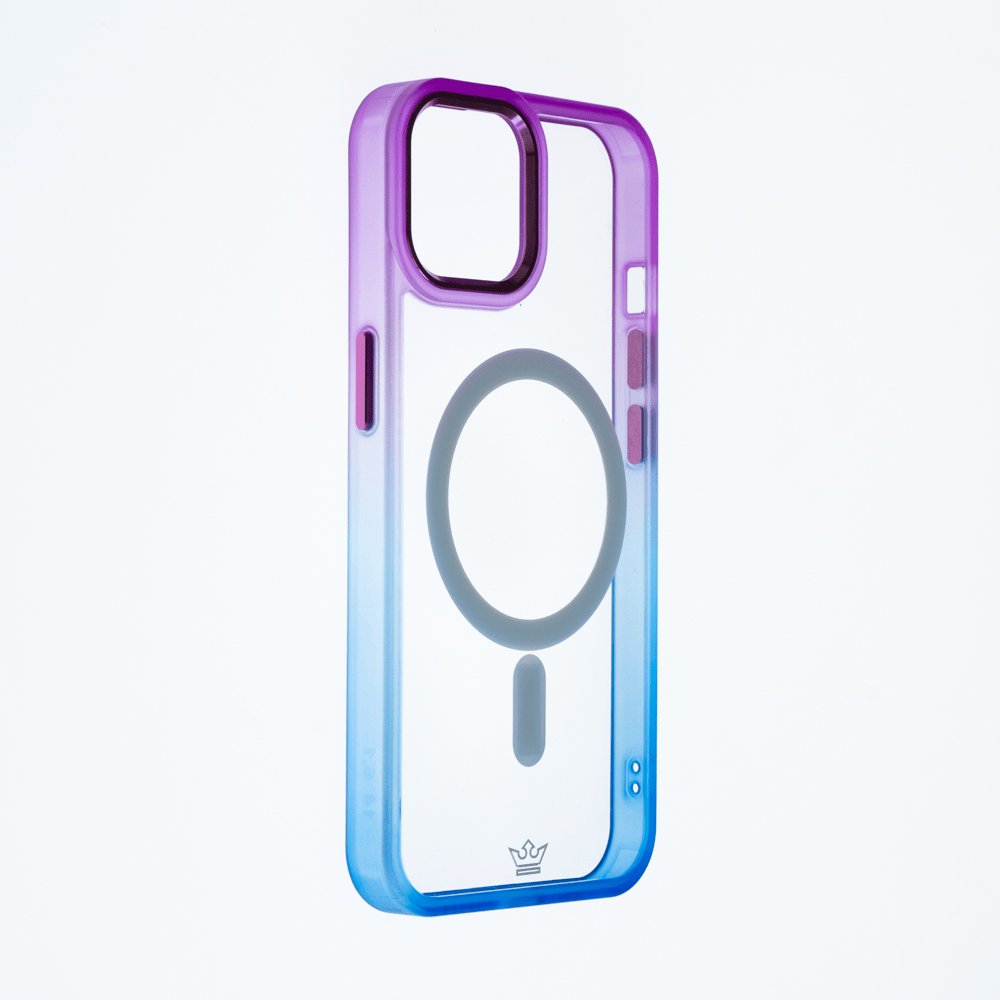 Estuche MagSafe el Rey Degrade Borde y MagSafe Apple iPhone 14 Plus Color Morado / Azul — foto 3
