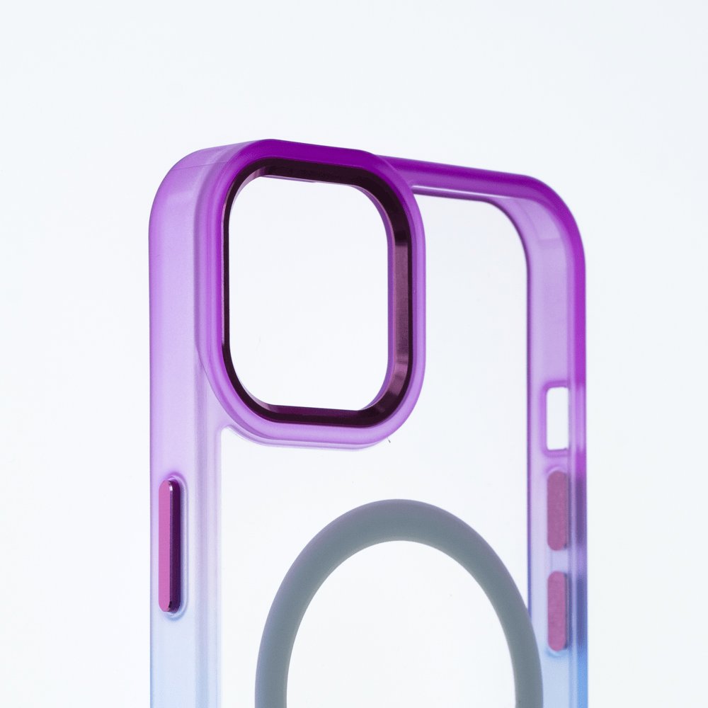 Estuche MagSafe el Rey Degrade Borde y MagSafe Apple iPhone 14 Plus Color Morado / Azul — foto 4