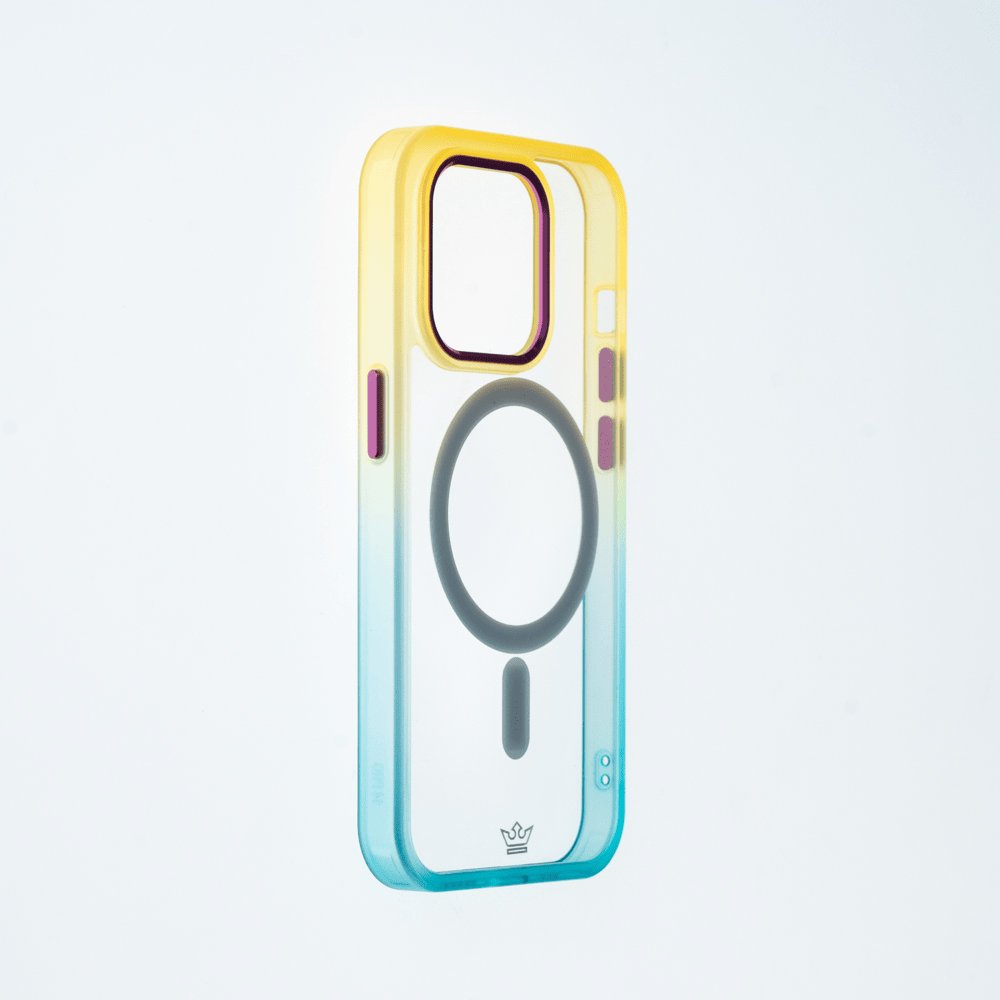 Estuche MagSafe El Rey Degrade Borde y MagSafe Apple iPhone 14 Plus Color Amarillo / Turquesa — foto 3