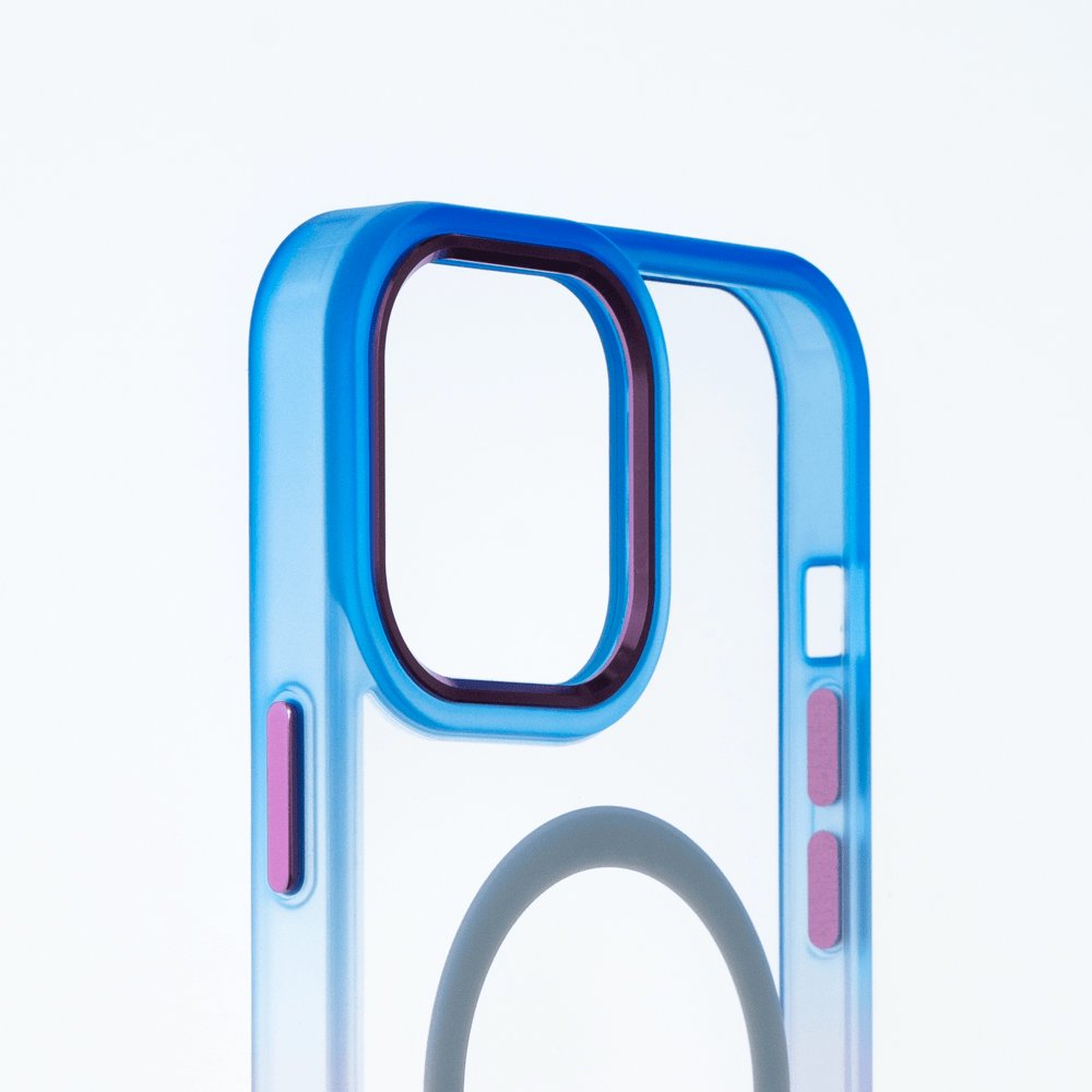 Estuche MagSafe el Rey Degrade Borde y MagSafe Apple iPhone 14 Color Azul / Rosado — foto 4