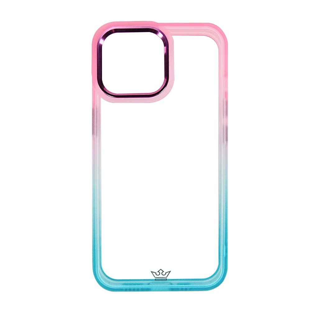 Estuche Clásico El Rey Degrade iPhone 14 Rosado/Turquesa