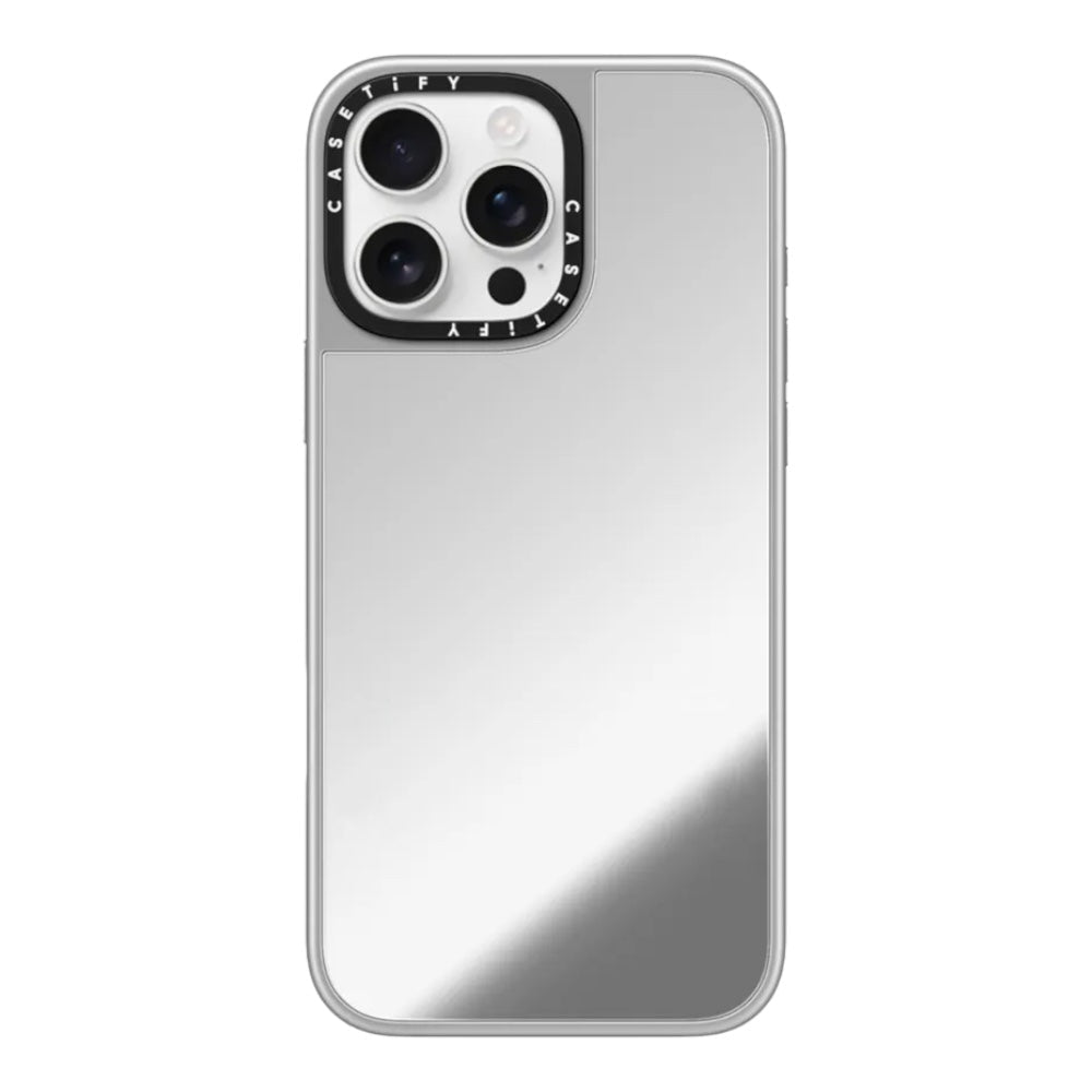 Case CASETiFY Mirror Marco Blanco iPhone 14 Gris