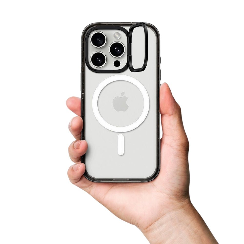 Case CASETiFY Ring Stand con MagSafe Marco Negro iPhone 16 Pro Transparente — foto 3