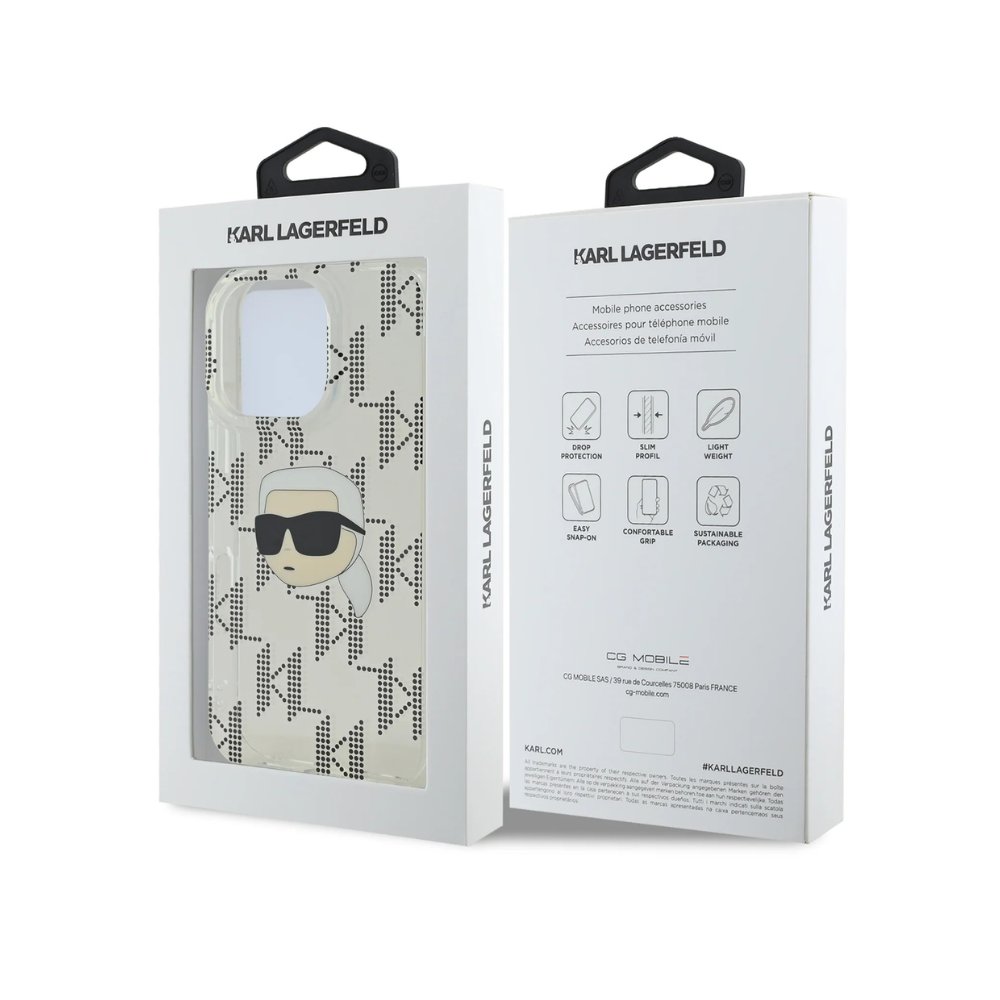 Estuche Karl Lagerfeld Hc Iml K. Head Monogram Electroplated Transparent iPhone 16 Pro — foto 4
